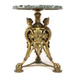 A French Napoleon III gilt-metal occasional table,