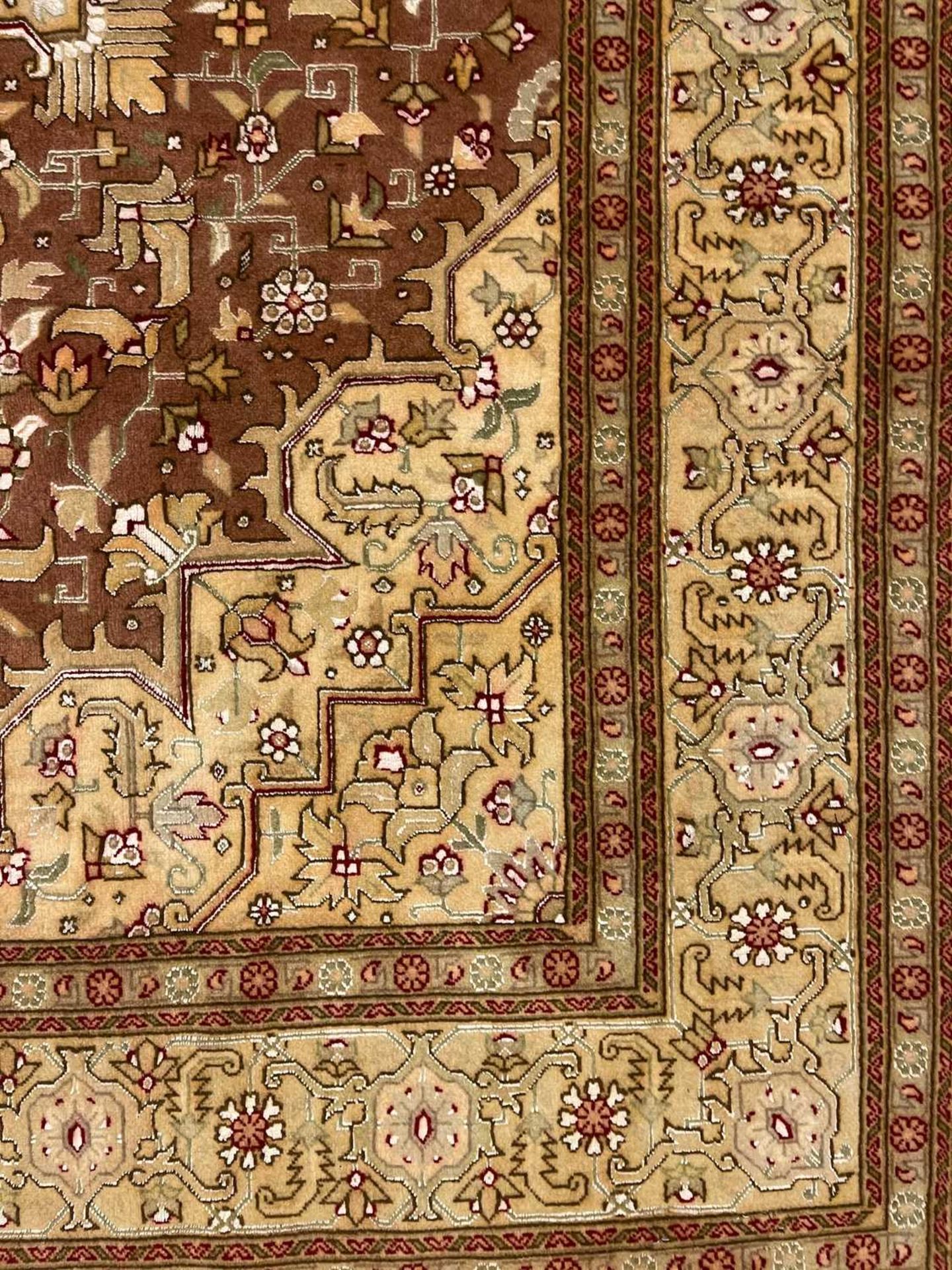 A fine Persian silk inlaid Tabriz rug, - Image 4 of 13