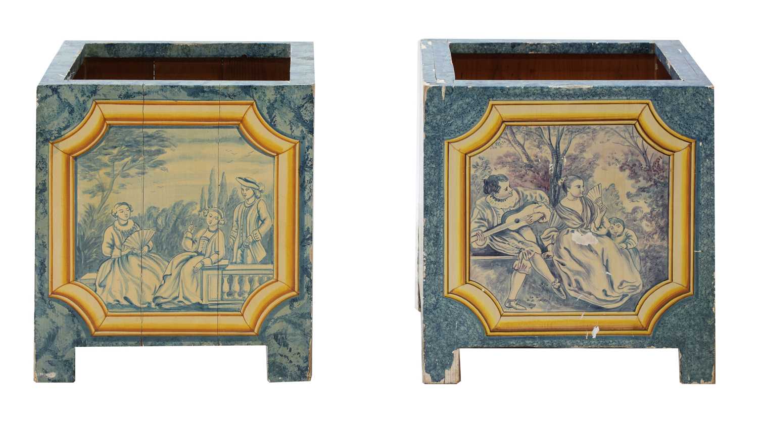 A pair of painted wooden Versailles planters, - Bild 4 aus 5