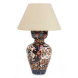A large Imari table lamp and shade,
