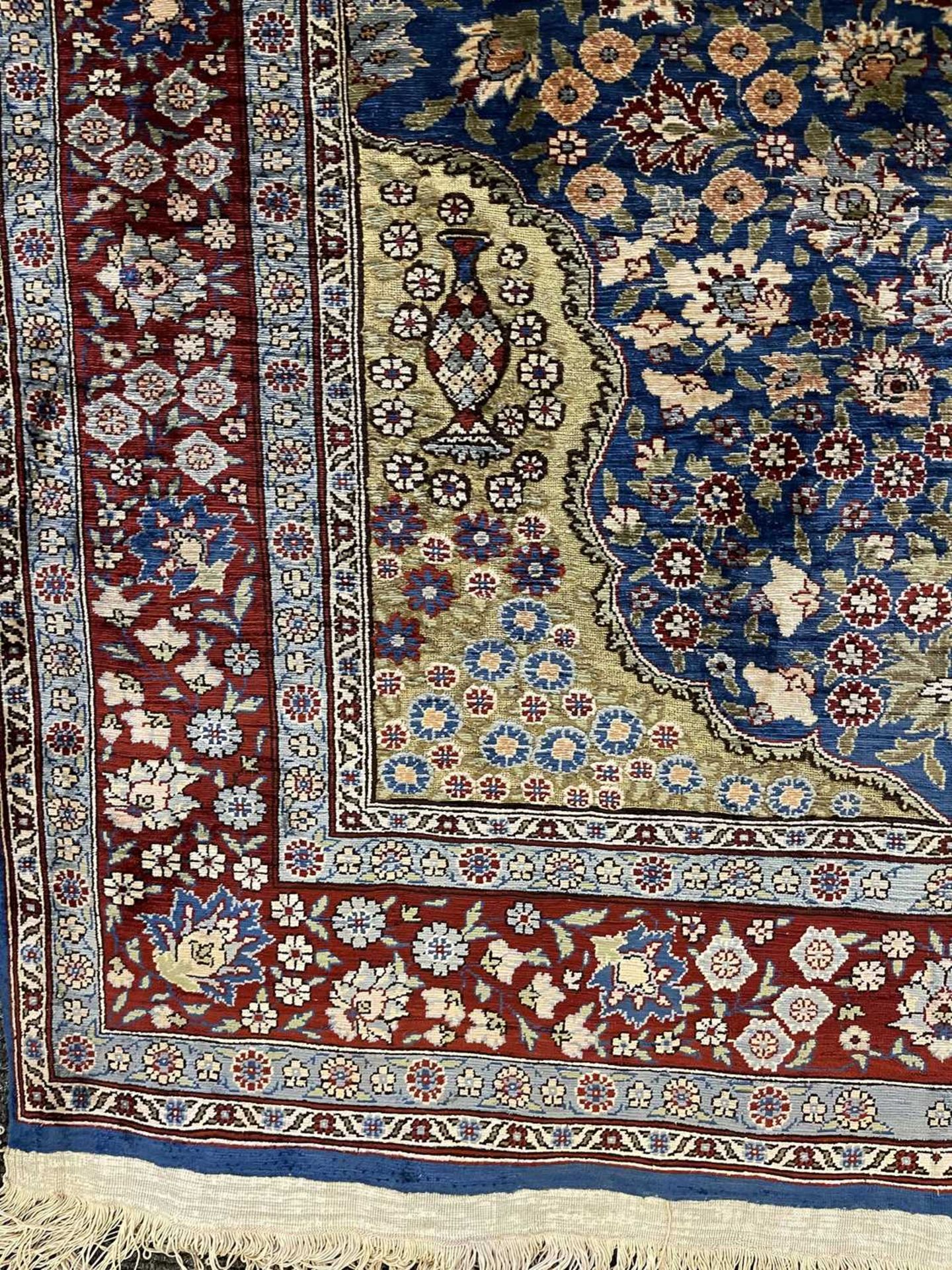 A Turkish silk and metal Hereke rug, - Image 7 of 10