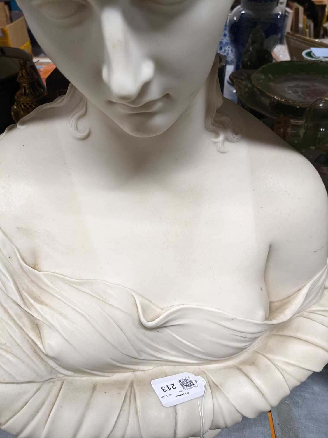 Clytie, a Copeland Parian bust on a socle, - Bild 5 aus 7