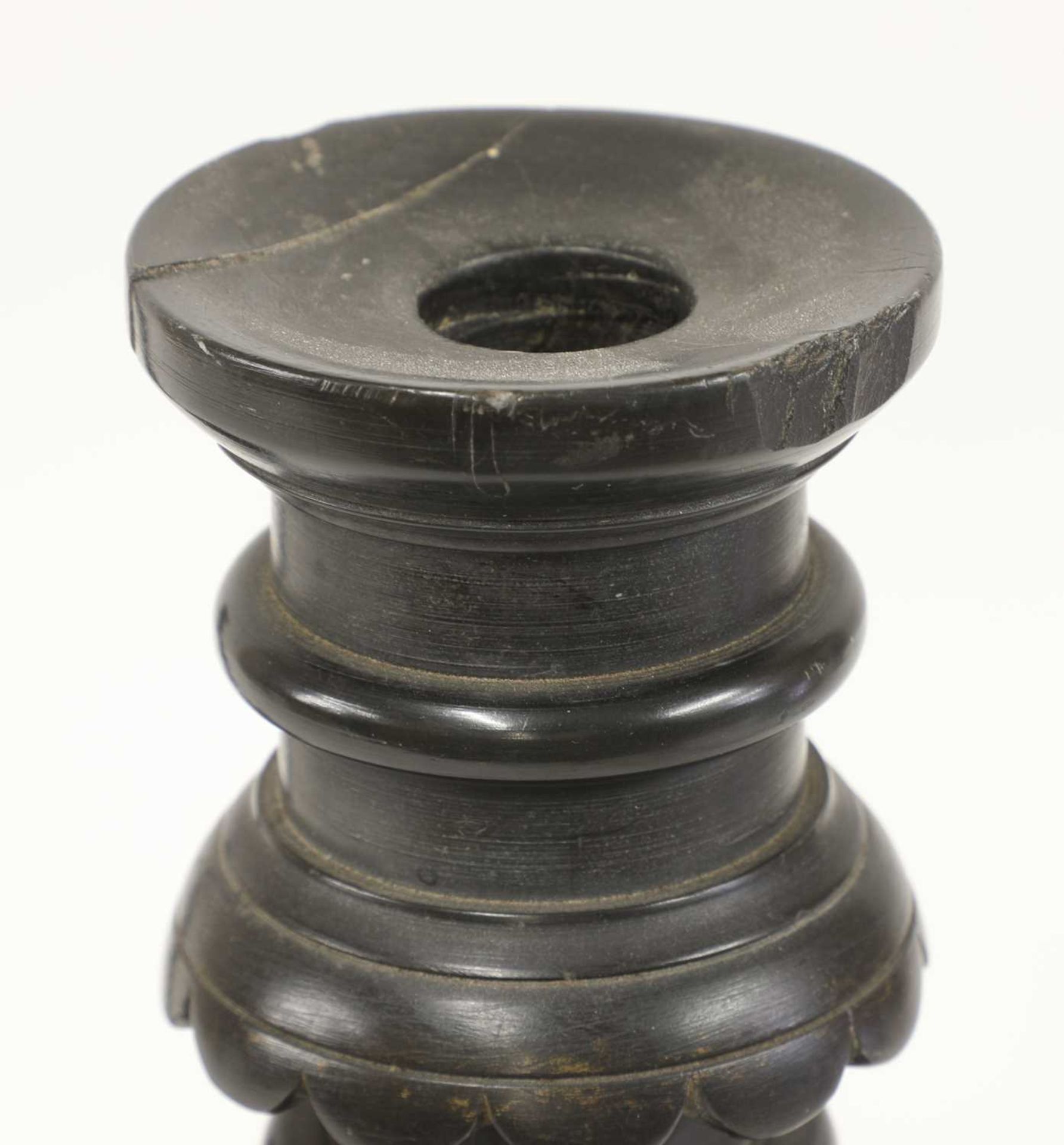 A pair of coal candlesticks, - Image 3 of 3