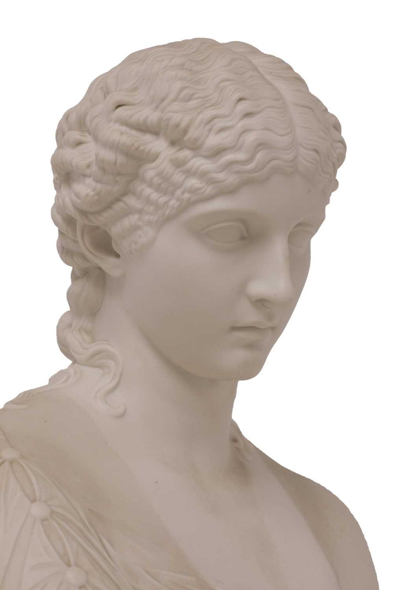 Clytie, a Copeland Parian bust on a socle, - Image 4 of 7