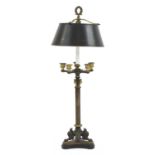 A French gilt bronze five-light candlestick lamp,