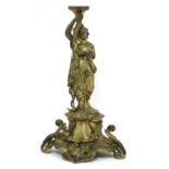 A gilt-bronze figural lamp base,