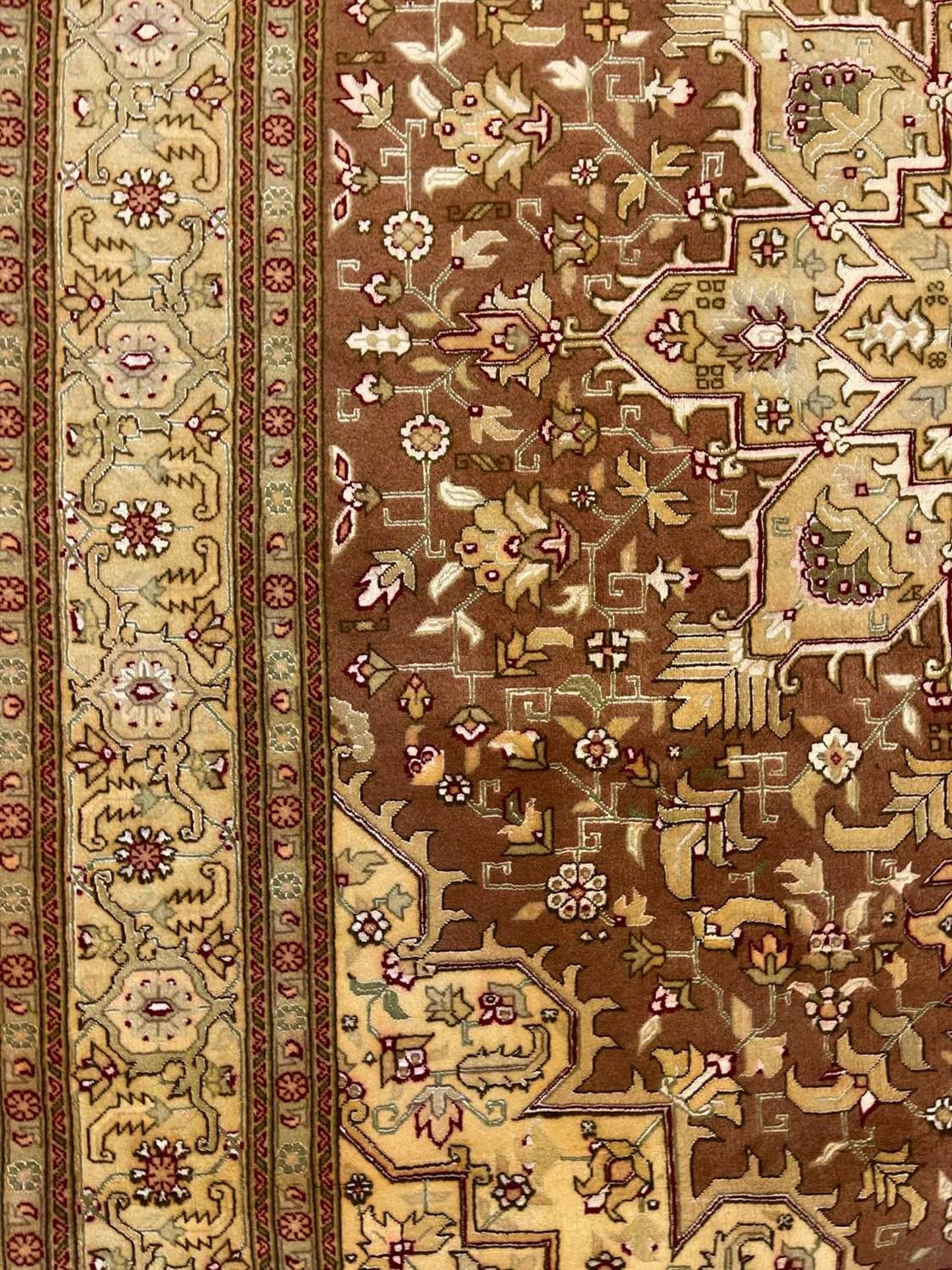 A fine Persian silk inlaid Tabriz rug, - Image 7 of 13