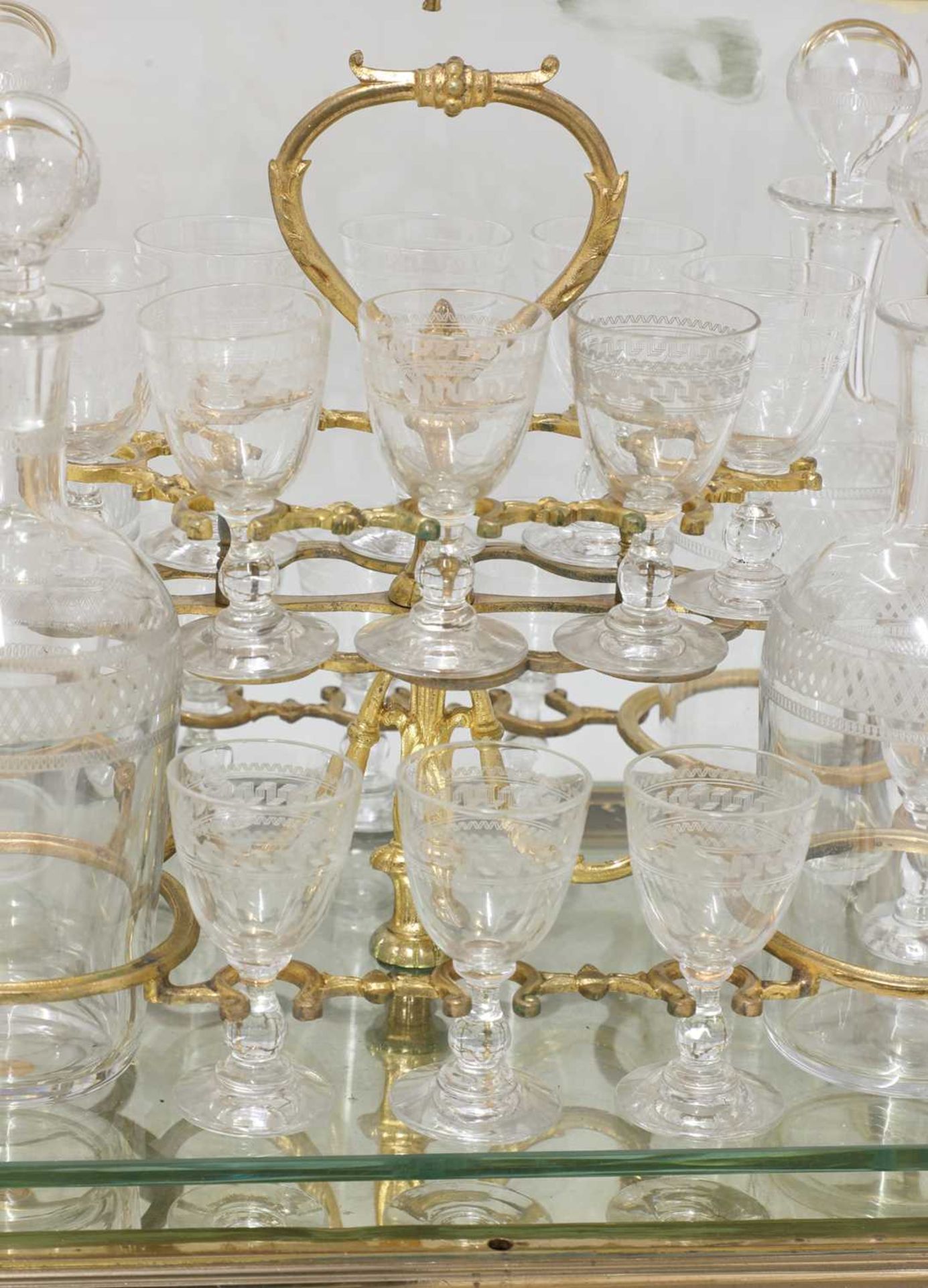 A Napoleon III ormolu and glass cave à liqueur, - Image 5 of 5