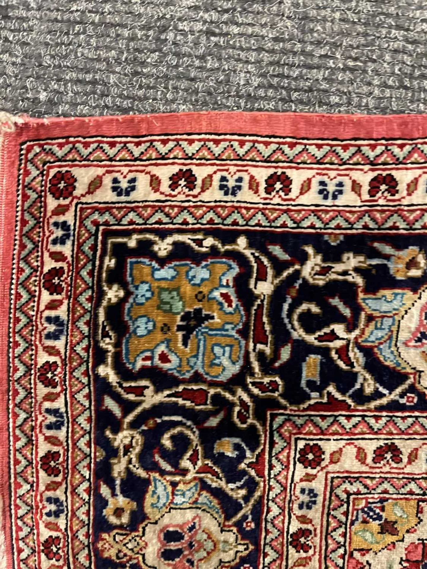 A Persian silk rug, - Image 7 of 8