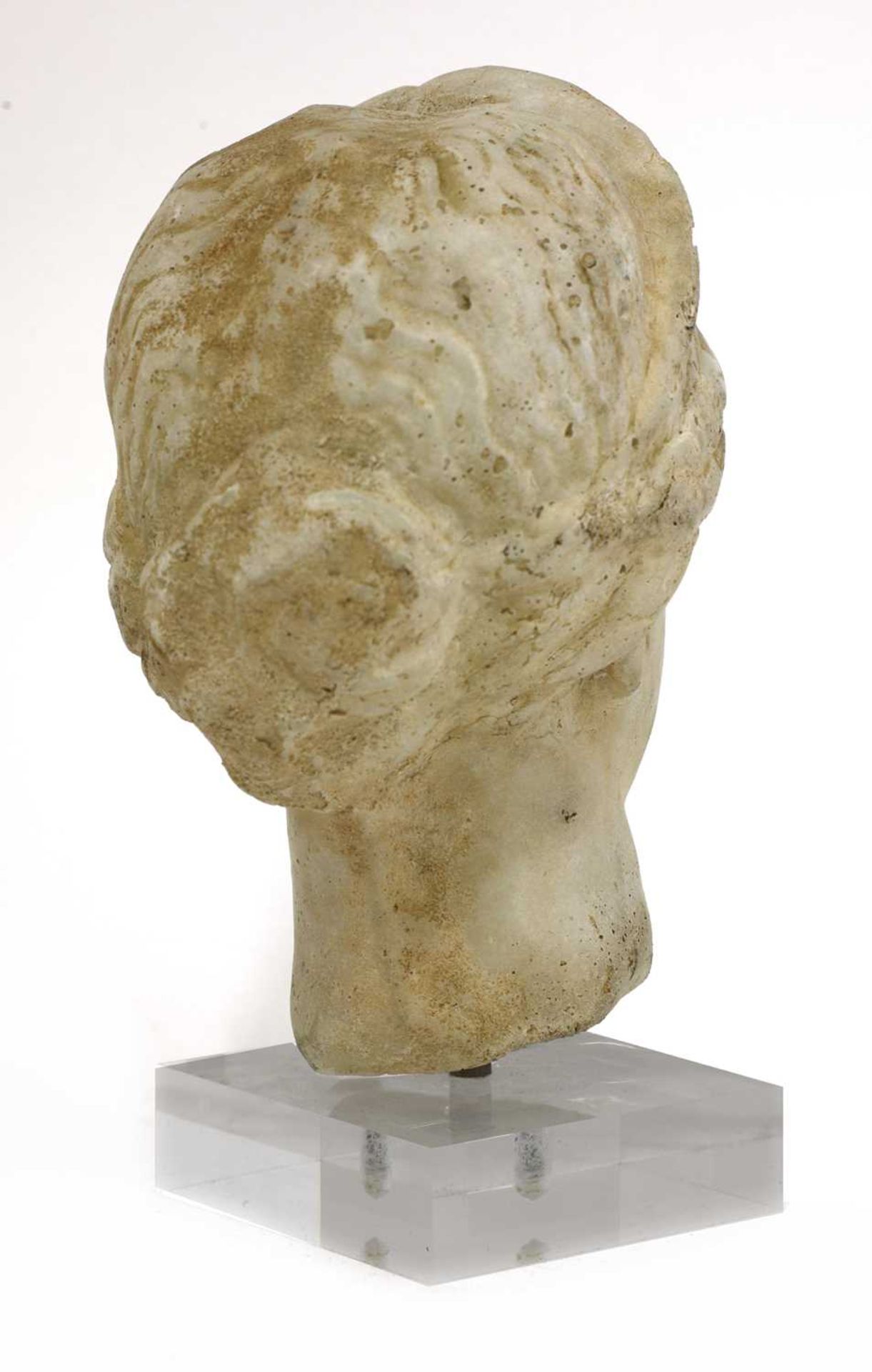 A grand tour carved marble or limestone head of Diana, - Image 3 of 30