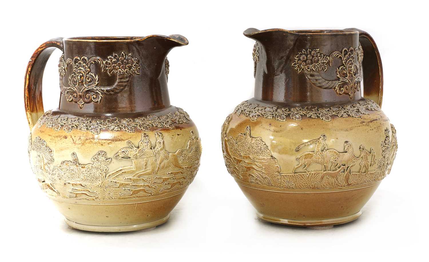 A pair of large stoneware jugs,