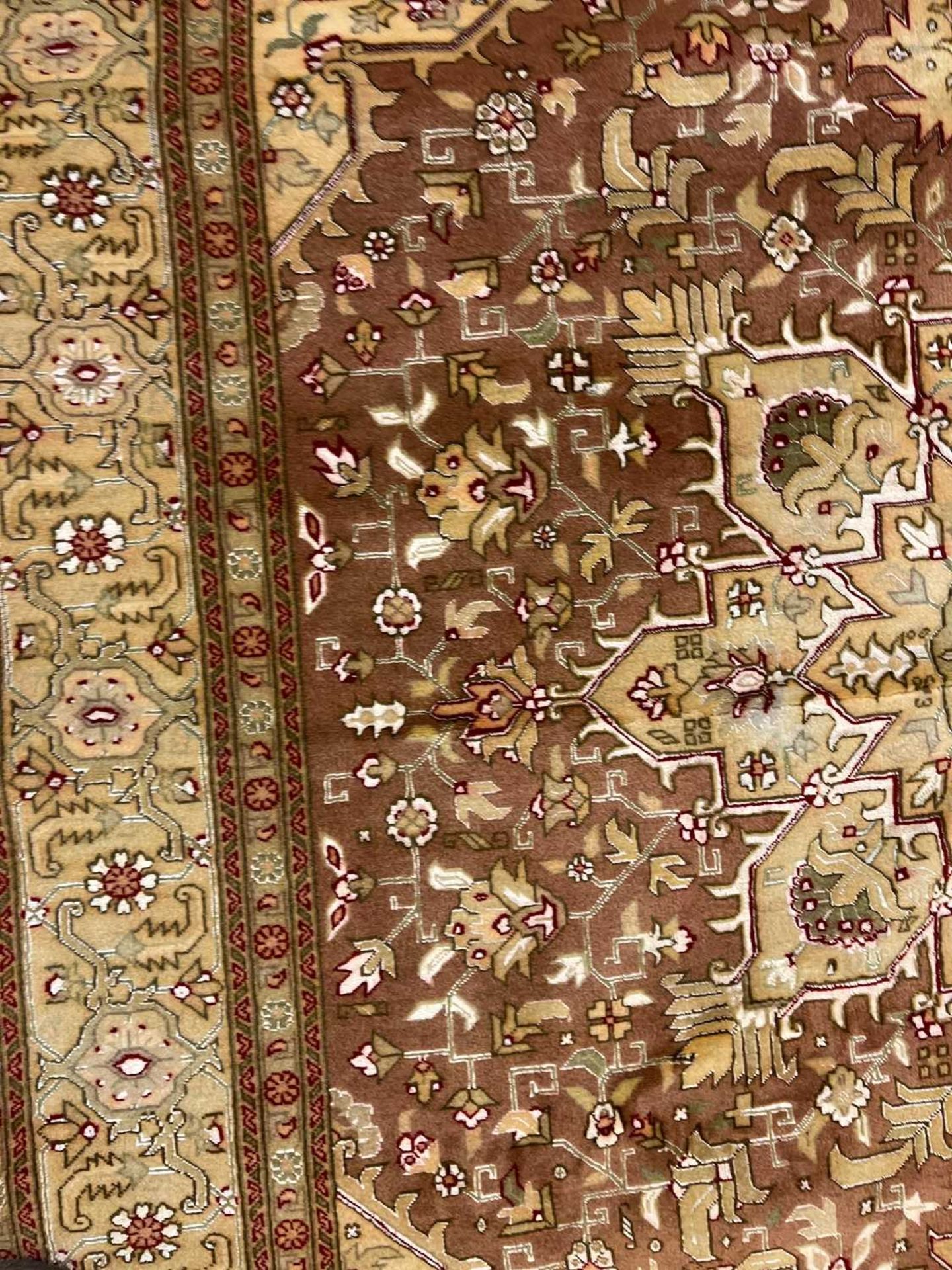 A fine Persian silk inlaid Tabriz rug, - Image 6 of 13