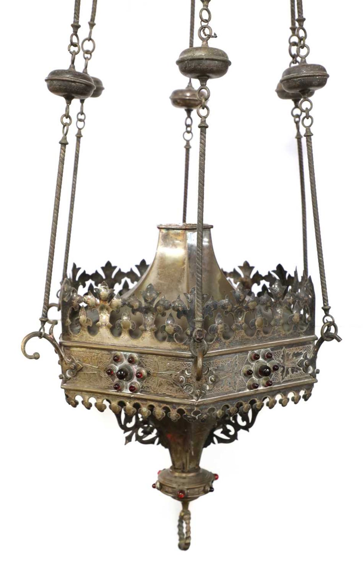 A silvered brass sanctuary lamp - Image 2 of 4