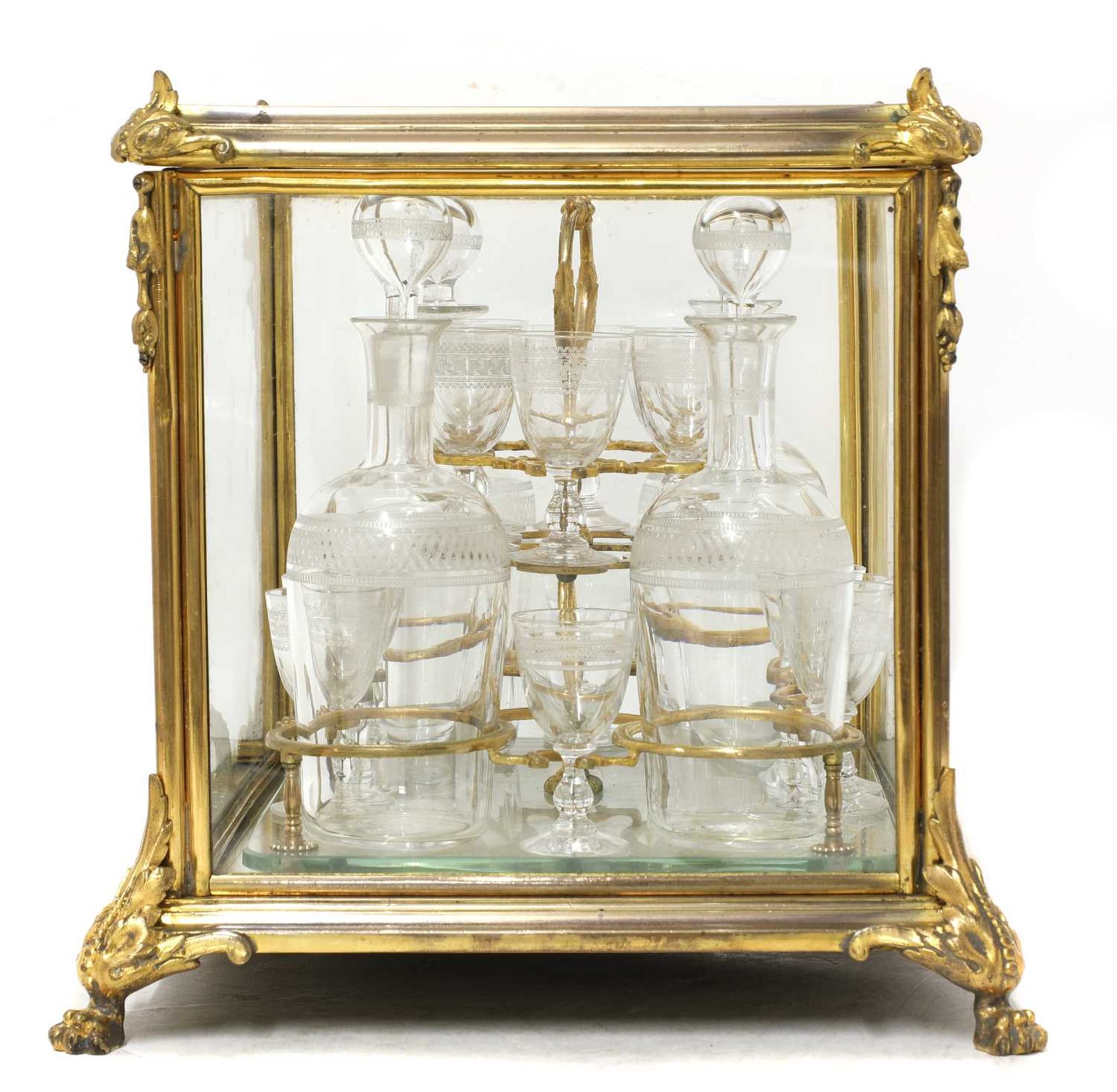 A Napoleon III ormolu and glass cave à liqueur, - Image 3 of 5