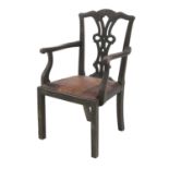 A George III mahogany open armchair,