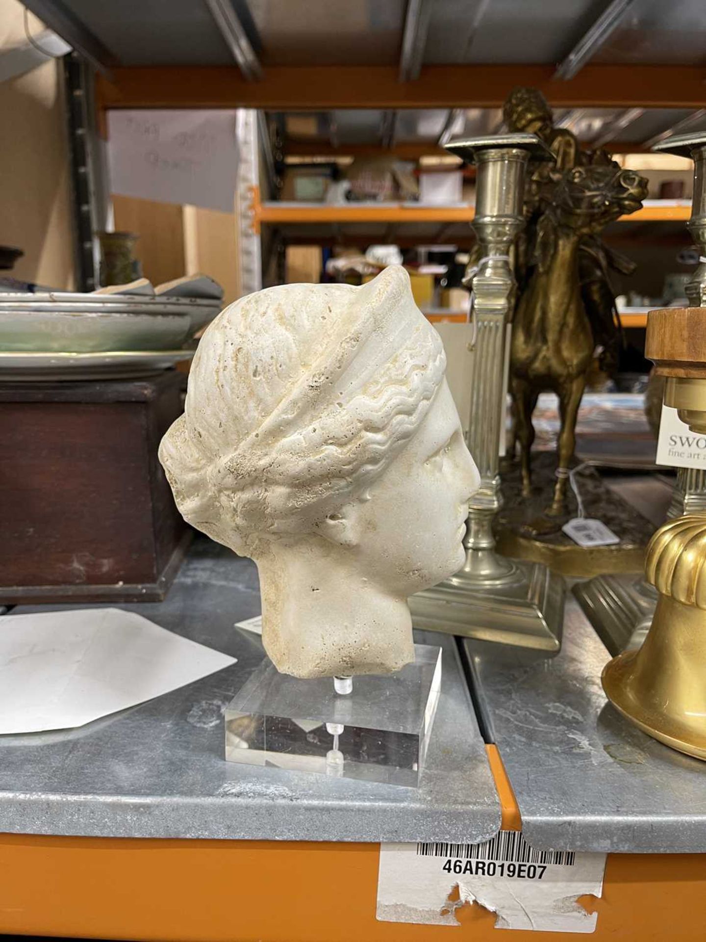 A grand tour carved marble or limestone head of Diana, - Image 28 of 30
