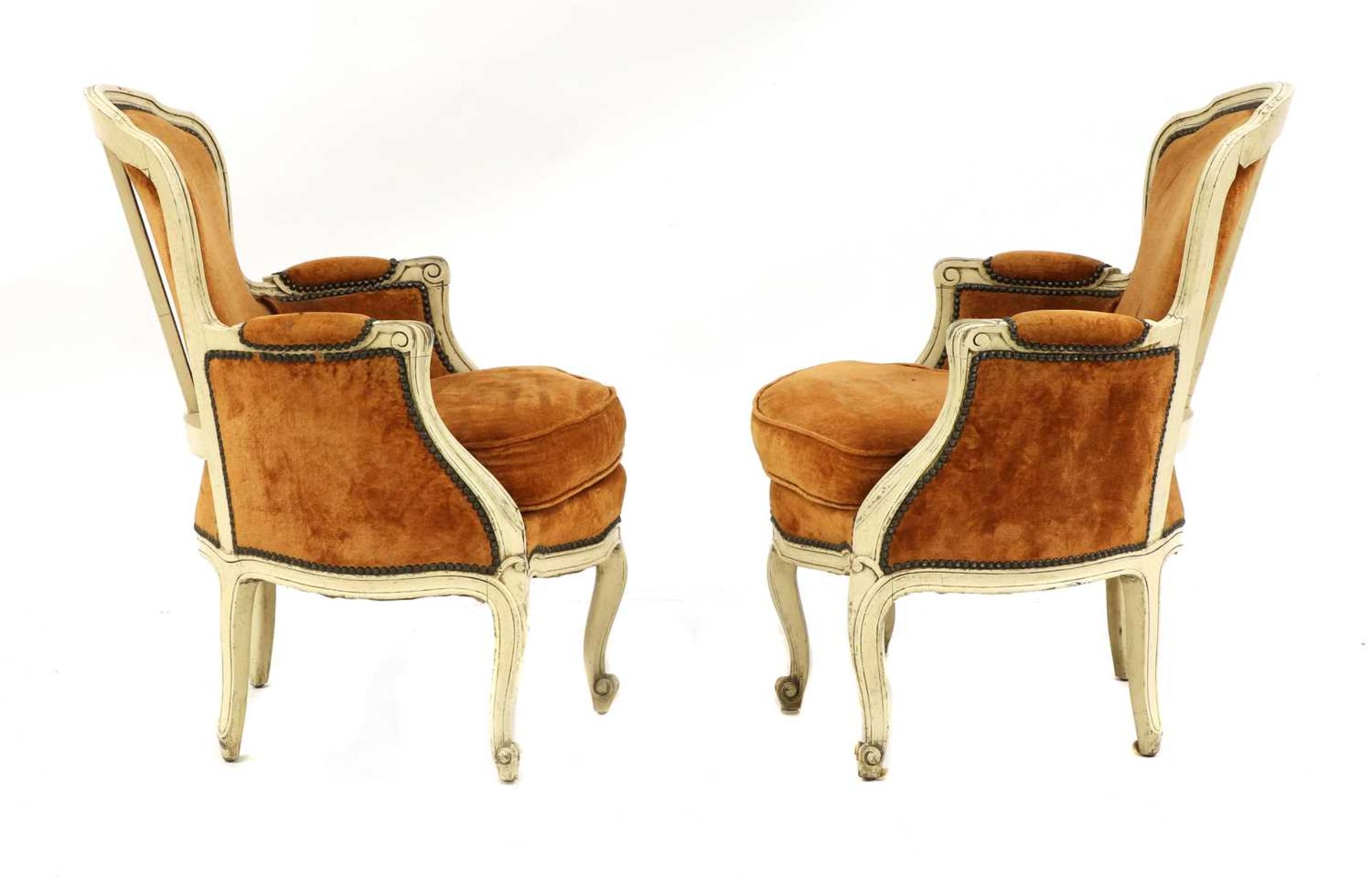 A pair of French Louis XV-style fauteuils, - Image 4 of 8