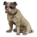 A terracotta model of a bulldog