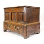 A George III oak miniature Lancashire mule chest,