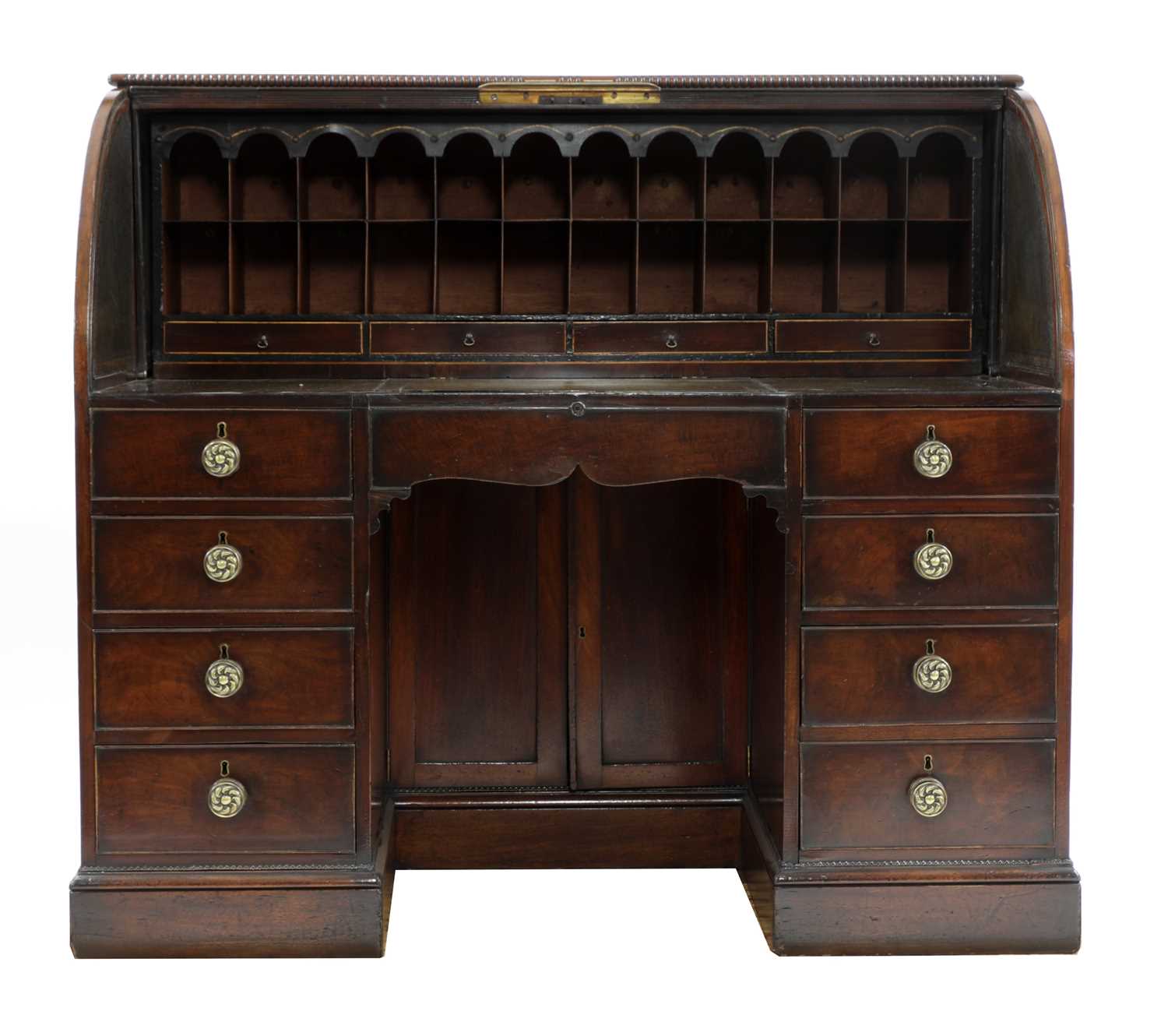 A large mahogany roll-top estate desk, - Image 5 of 7