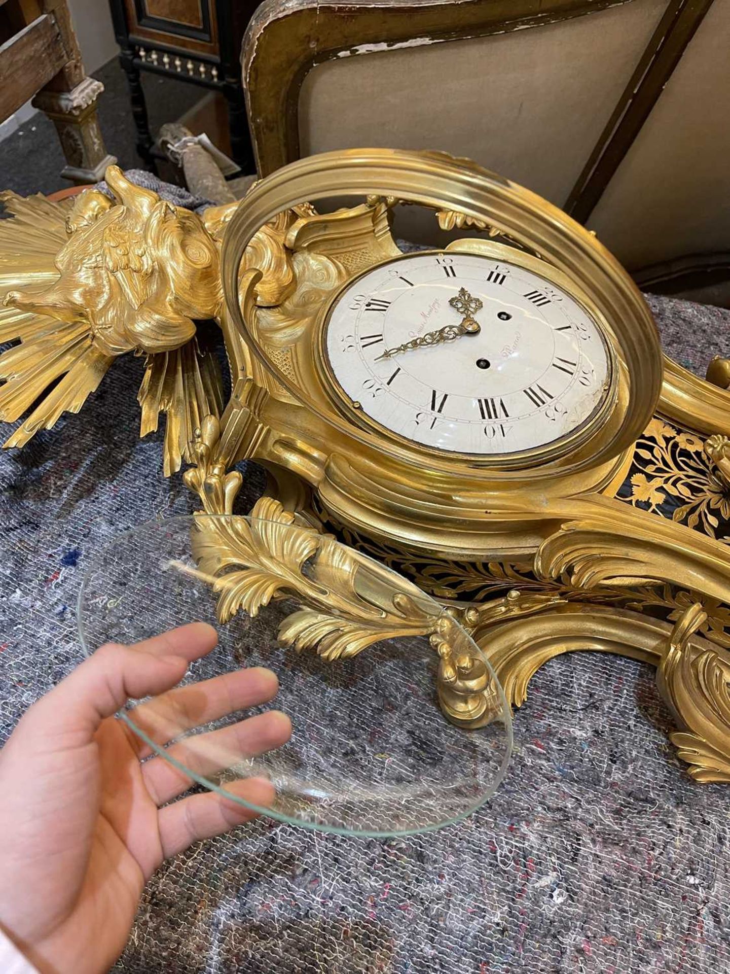 A large and impressive Louis XVI gilt-bronze cartel clock, - Image 14 of 40