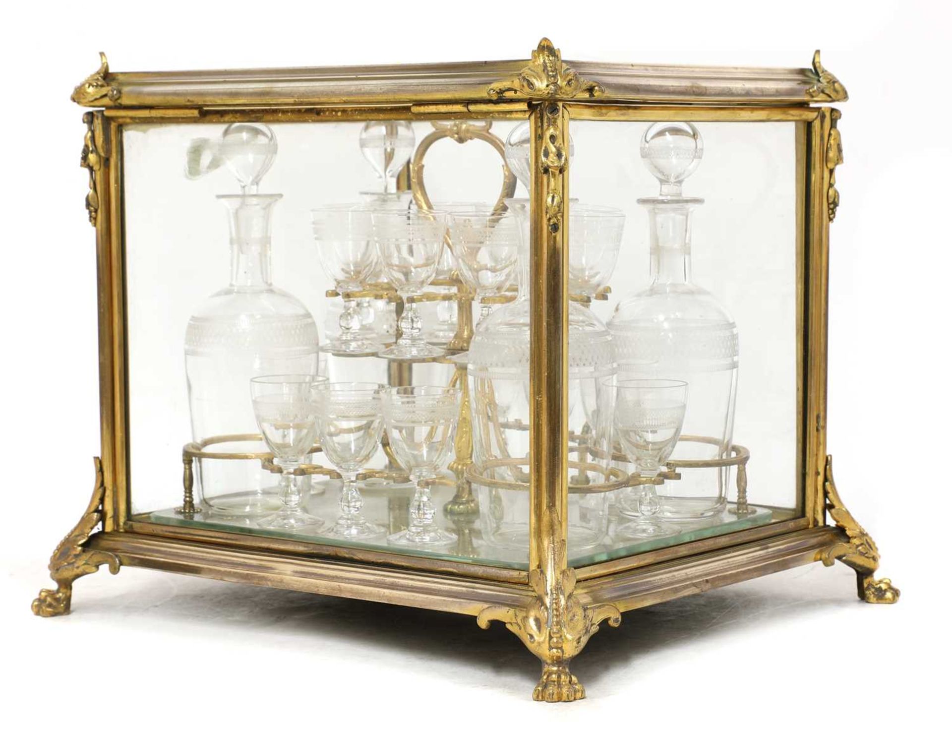 A Napoleon III ormolu and glass cave à liqueur, - Image 2 of 5