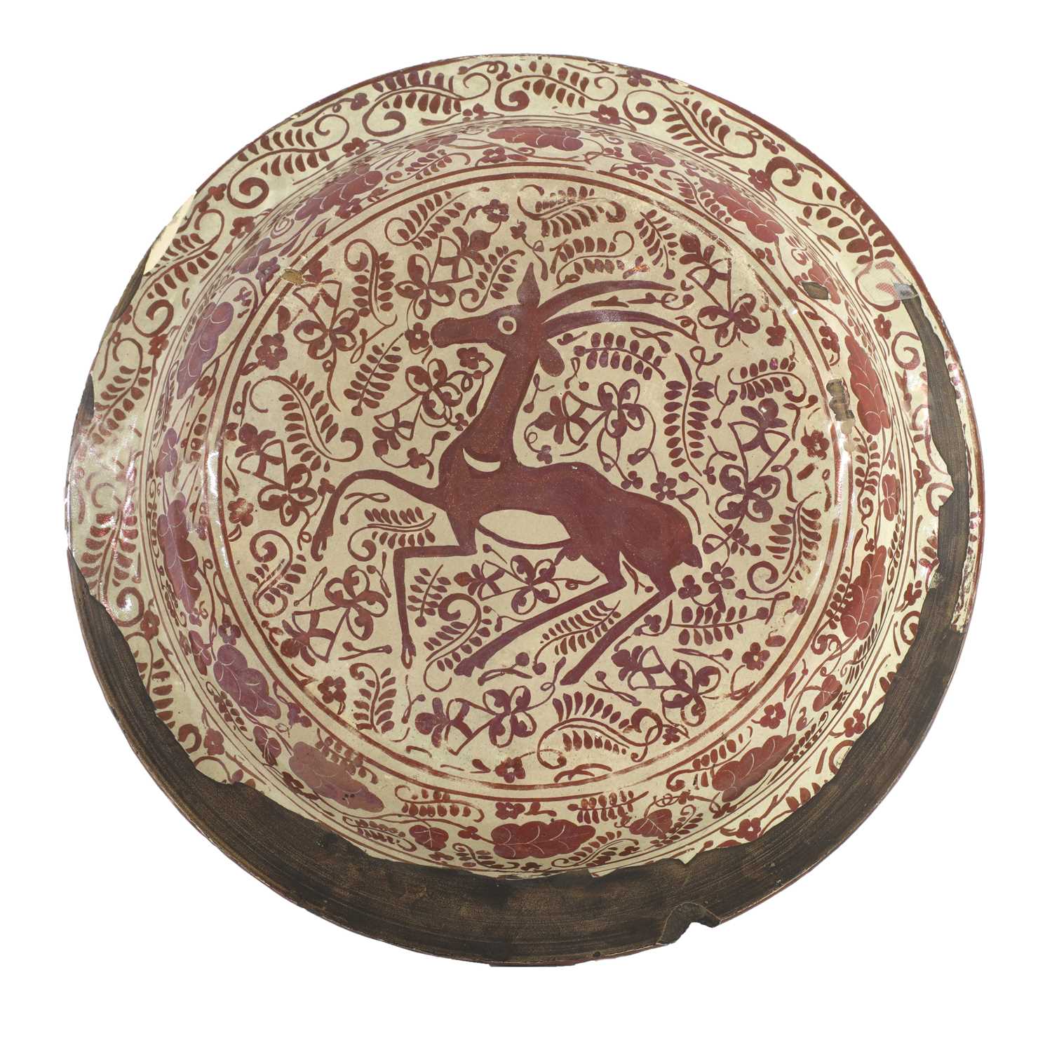 An Hispano-Moresque pottery dish, - Bild 2 aus 2
