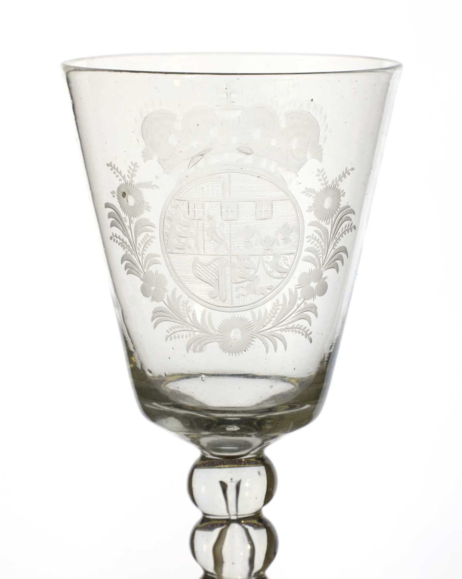 A Dutch engraved royal armorial goblet, - Image 3 of 4