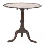 A George III mahogany tripod tea table,