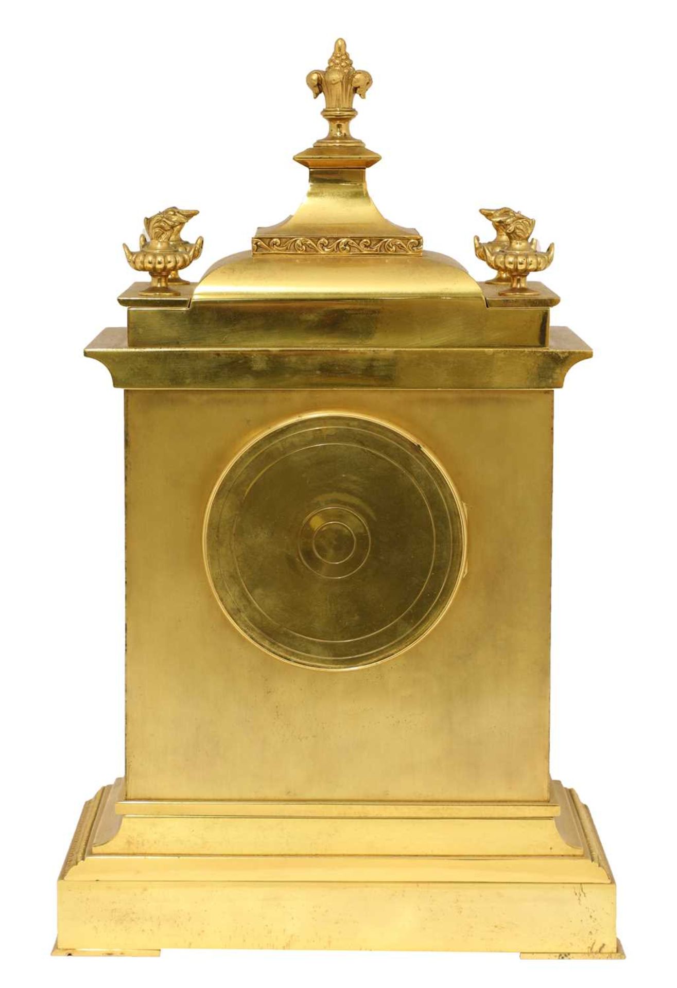 A French gilt brass cased mantel clock, - Bild 3 aus 4