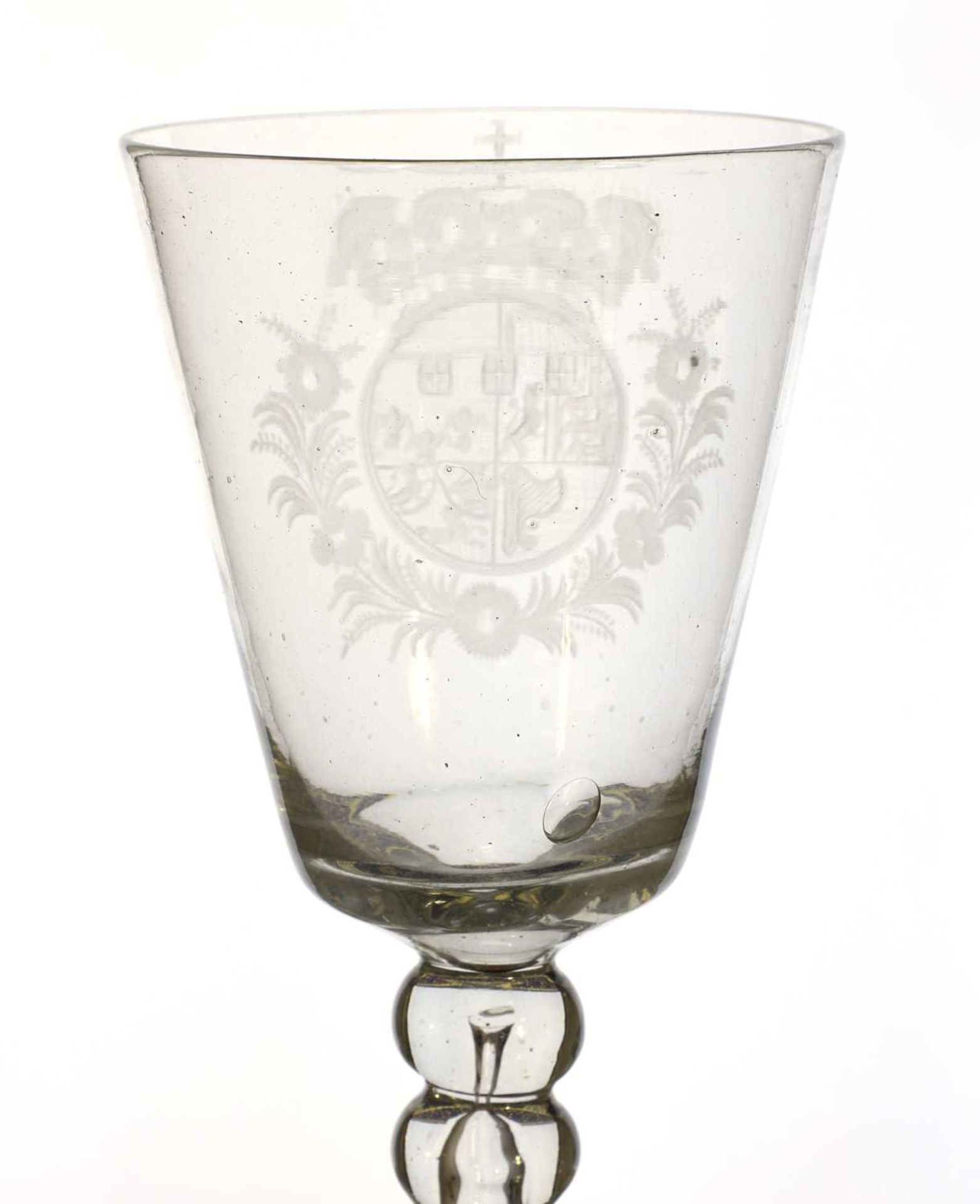 A Dutch engraved royal armorial goblet, - Image 2 of 4