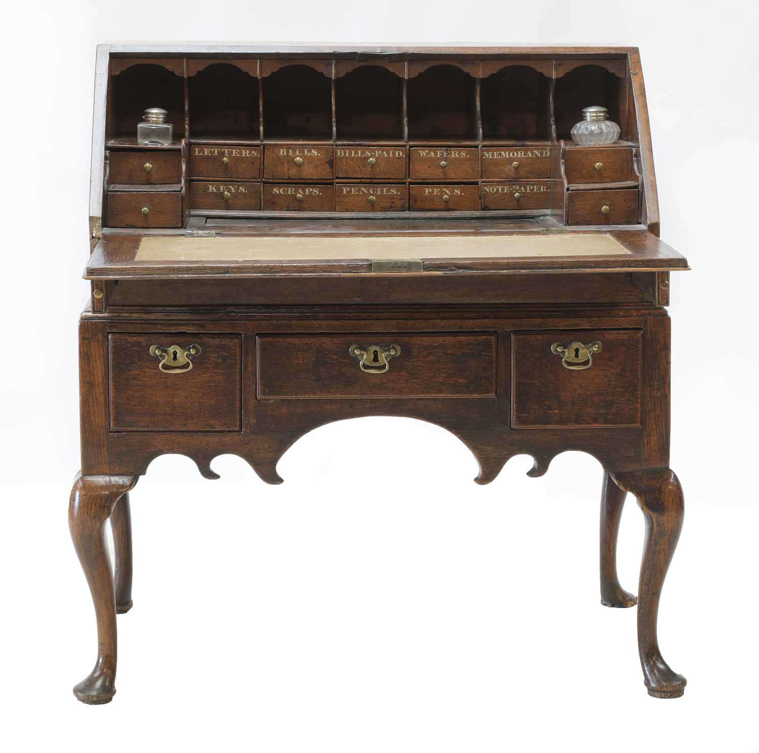 An oak bureau on stand, - Image 2 of 64