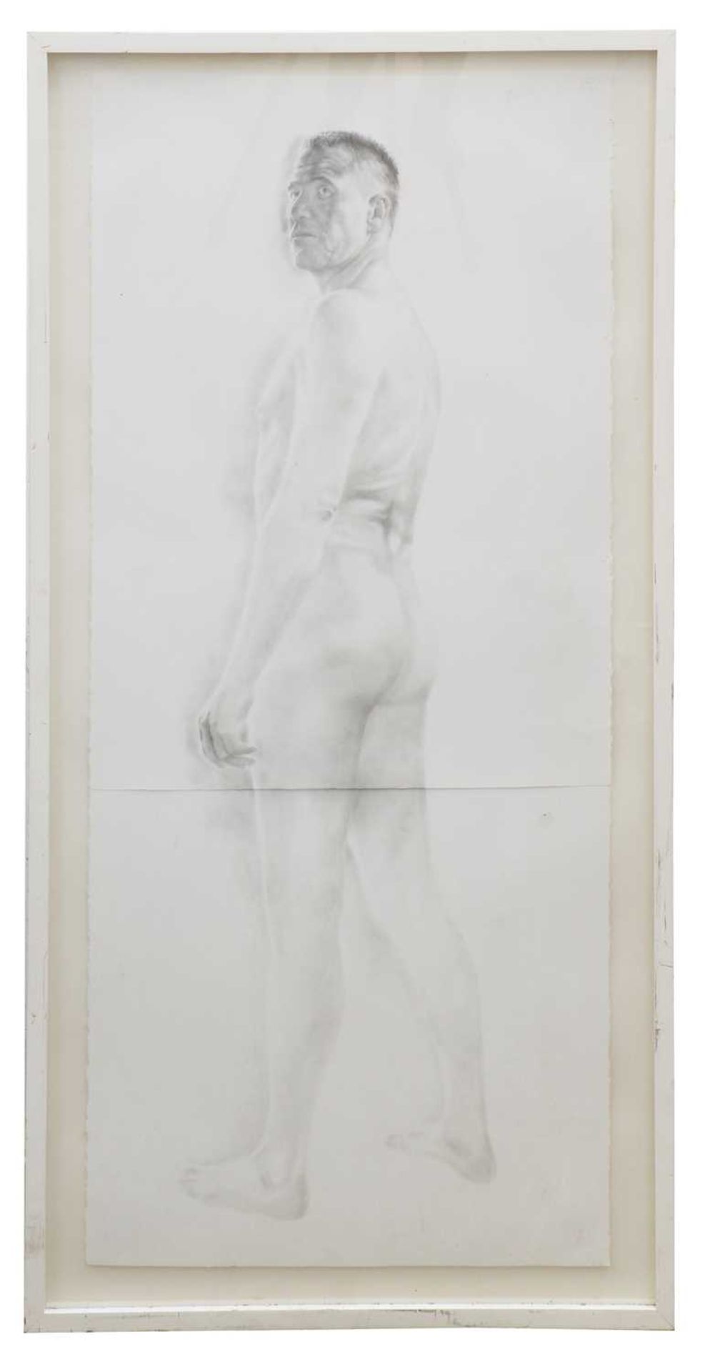 A NUDE PENCIL DRAWING - Image 2 of 3