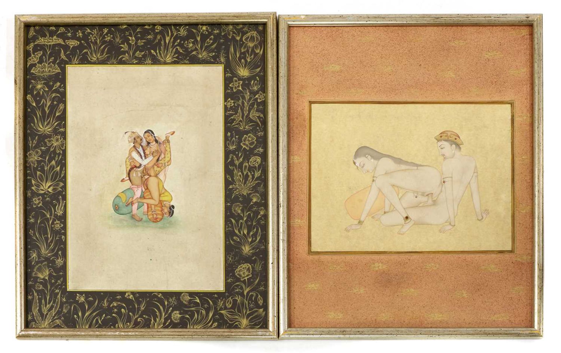 INDIAN EROTIC GOUACHES, - Image 3 of 5