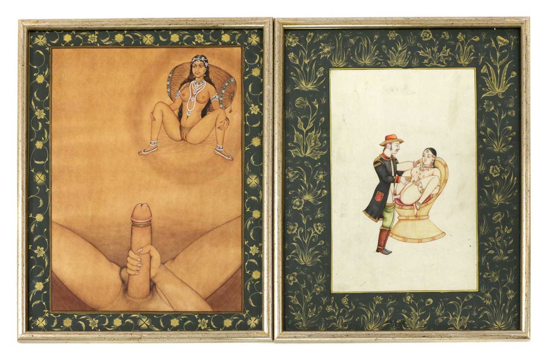 INDIAN EROTIC GOUACHES, - Image 4 of 5