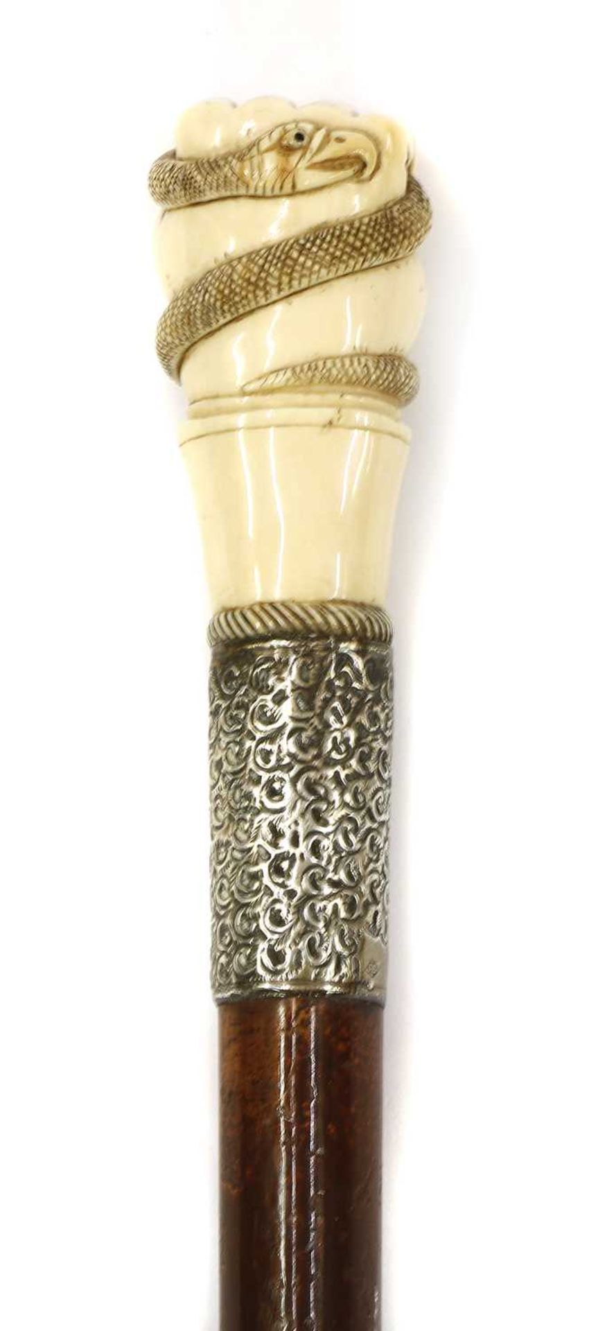 AN IVORY FIST CANE, - Image 2 of 3