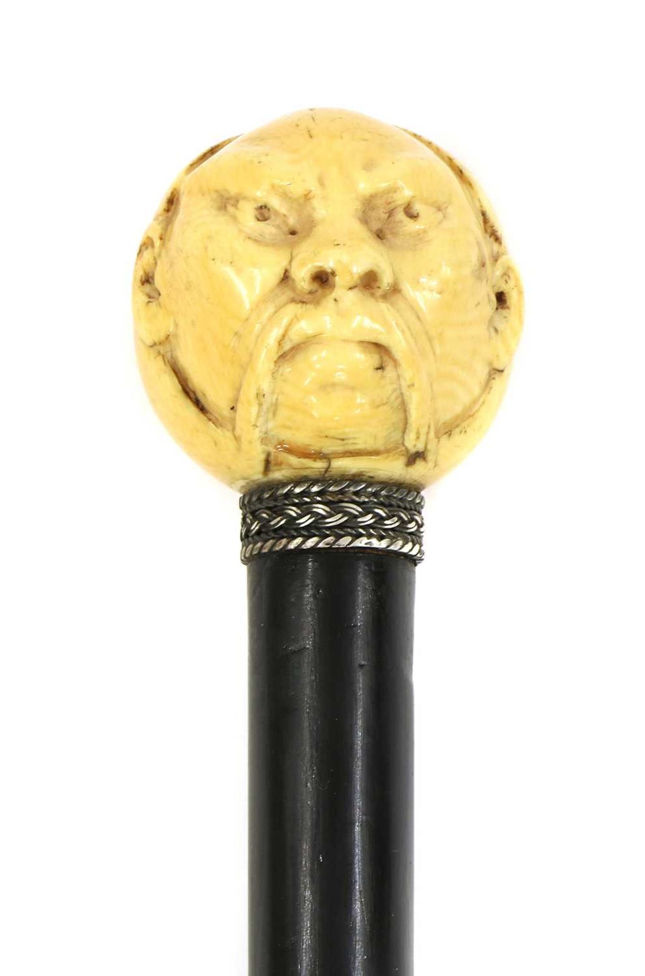 AN IVORY-MOUNTED WALKING CANE,