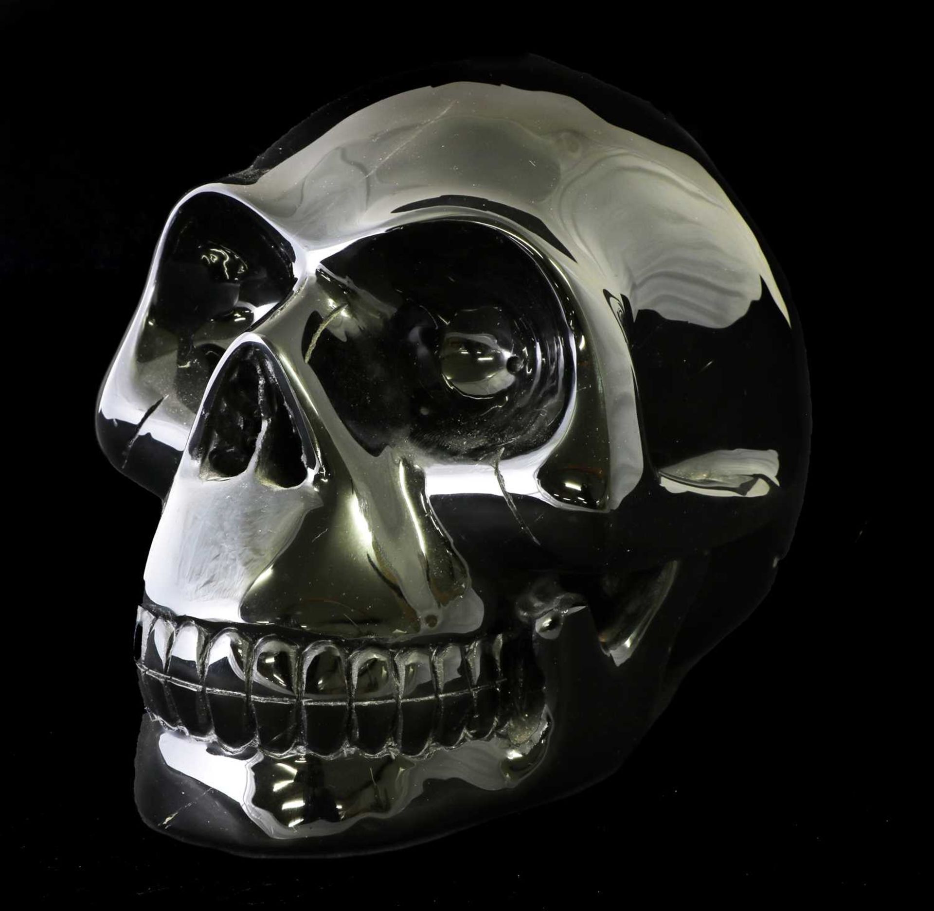 CARVED OBSIDIAN SKULL,