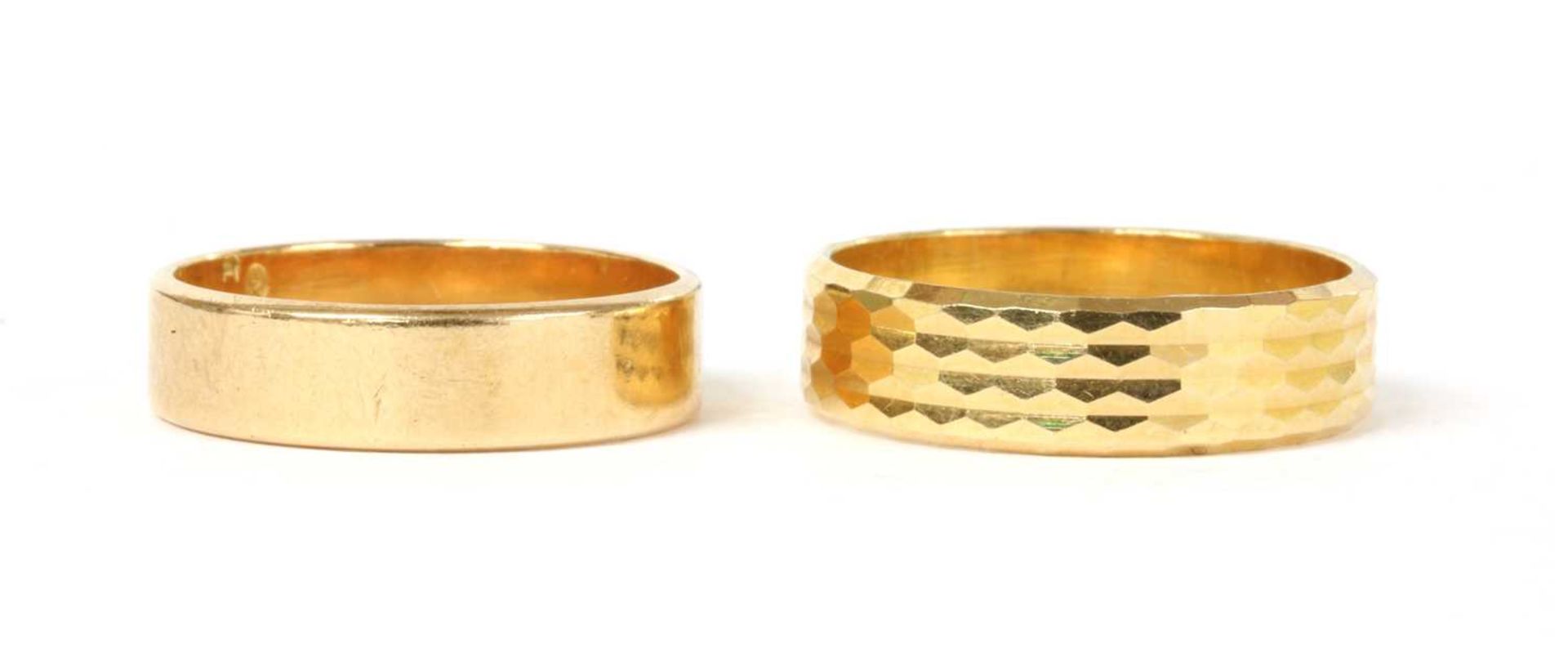 Two Portuguese gold wedding rings,