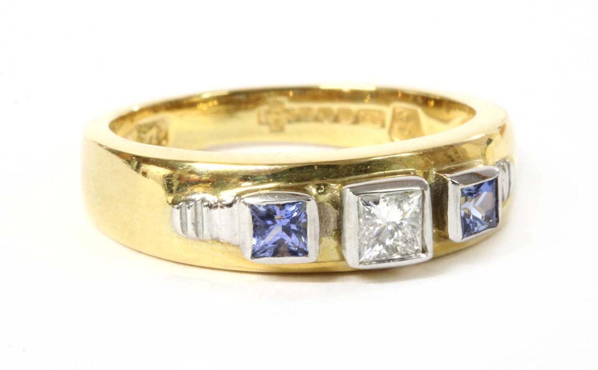 An 18ct gold diamond and tanzanite ring, by Clogau, - Image 2 of 3