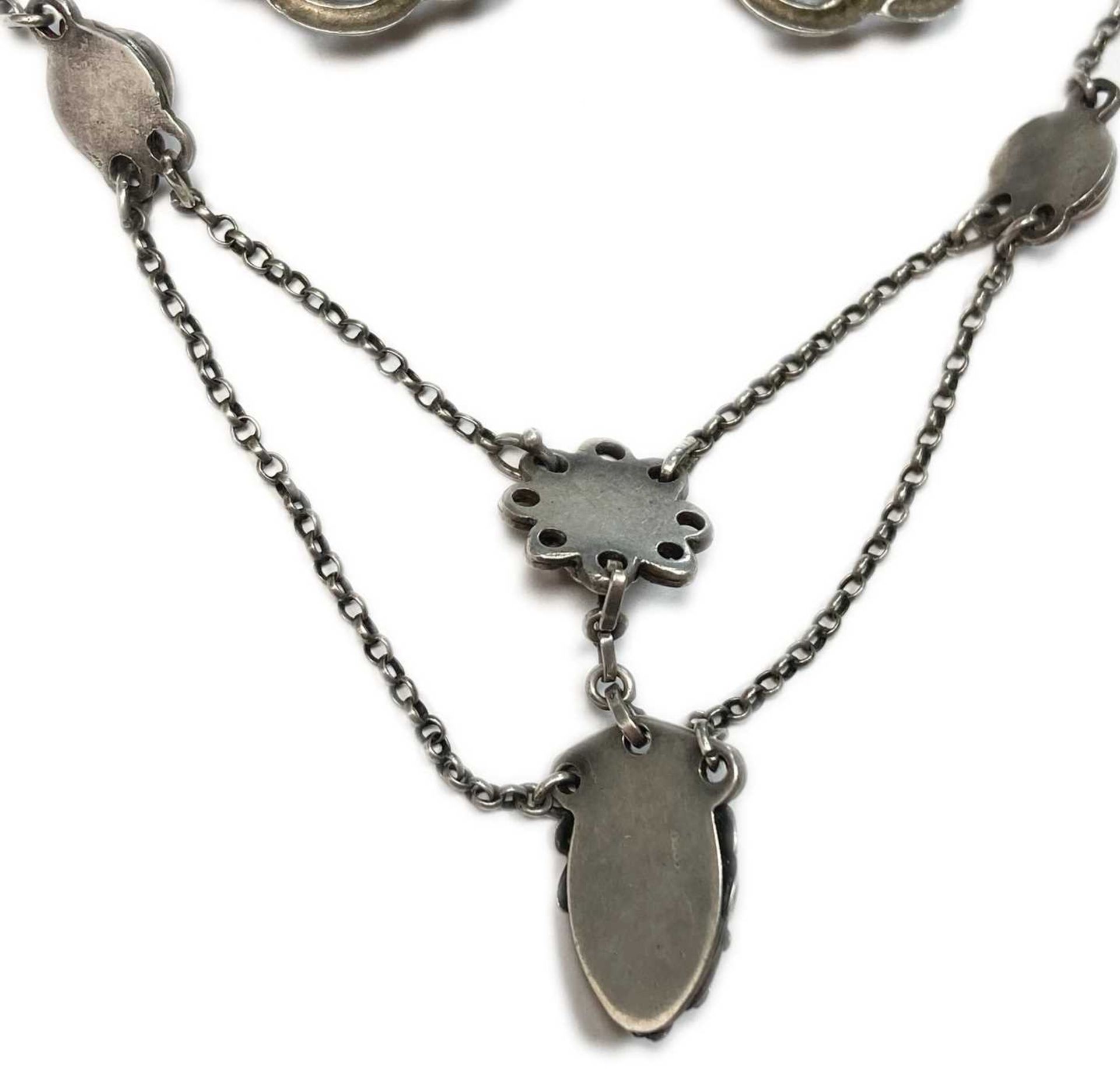 A Birmingham school Arts & Crafts silver cornelian swag necklace, - Image 4 of 5