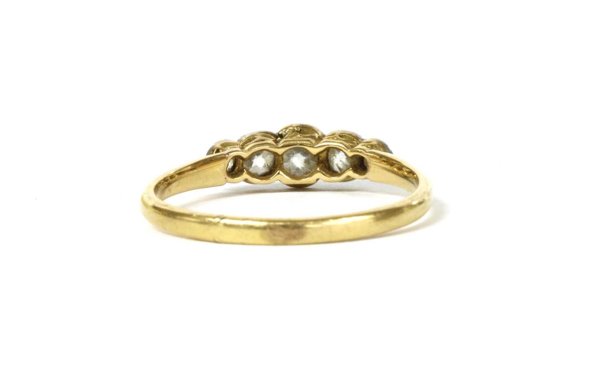 A gold five stone diamond ring, - Image 3 of 3