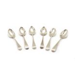 A collection of six late Georgian/Regency serving spoons,