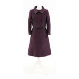 A vintage petite Francaise purple a-line belted dress and cropped jacket