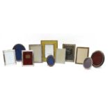 Eleven various silver-plated and silvered easel back photograph frames,