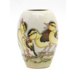 A Moorcroft Spring Ducklings pattern vase