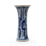 A Chinese blue and white tall vase,