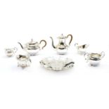 Two four piece silver-plated tea and coffee sets,