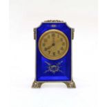 A Swiss Argent Doré table clock,