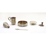 A small collection of silver items,